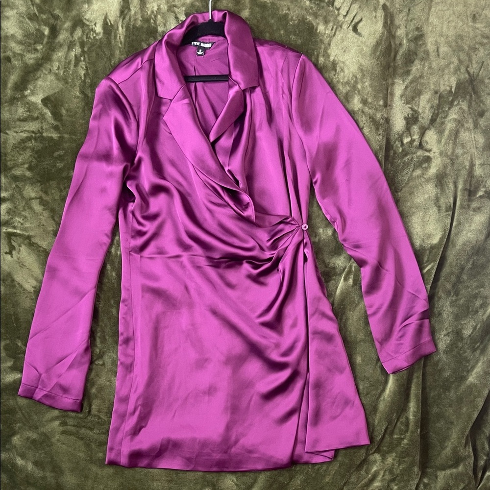 Steve Madden Satin Dress in Rich Purple